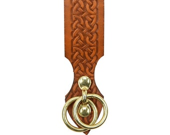 Embossed Celtic Skirt Hike - Leather Skirt Hike - Skirt Chaser - Renaissance Fair Accessory - Medieval Leather Belt Accessory - #DK1041-1