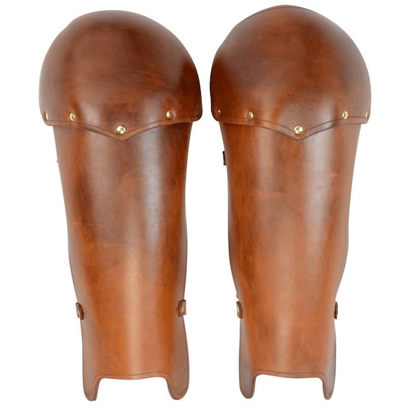 Molded Leather Greaves - Leather Leg Armour - #DK5202