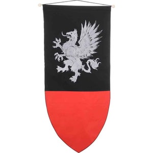 Regal Griffin Medieval Banner, Medieval Flag Banner, Wall Hanging Banner, Renaissance Fair Banners, Castle Decor