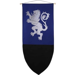 Heraldic Lion Medieval Banner, Medieval Flag Banner, Wall Hanging Banner, Renaissance Fair Banners, Castle Decor, Rampant Lion Banner