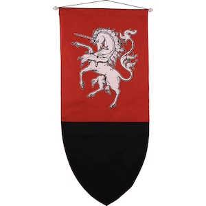 Heraldic Unicorn Medieval Banner, Medieval Flag Banner, Wall Hanging Banner, Renaissance Fair Banners, Castle Decor, Rampant Unicorn Banner