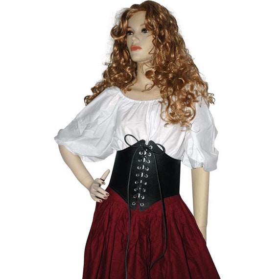 Ladys Leather Waist Cincher - Hard Leather Corset- #DK7000