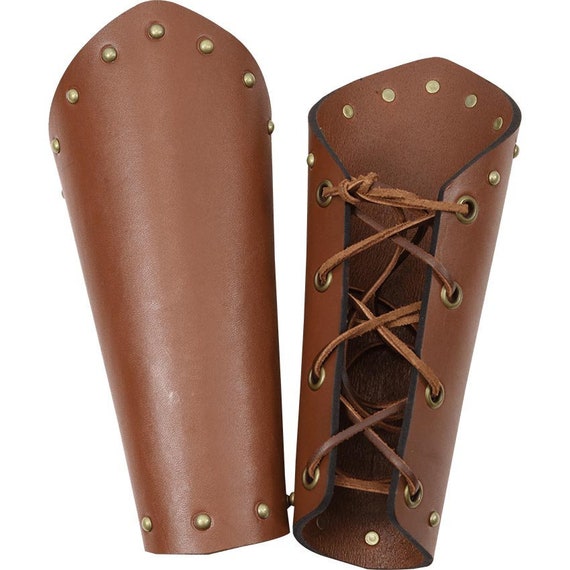 Studded Leather Arm Bracers Medieval Leather Bracers Leather Armour DK4109  -  Canada