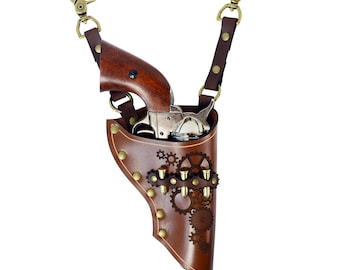 Geared Steampunk Pistol Holster - Gun Holster - #DK1054