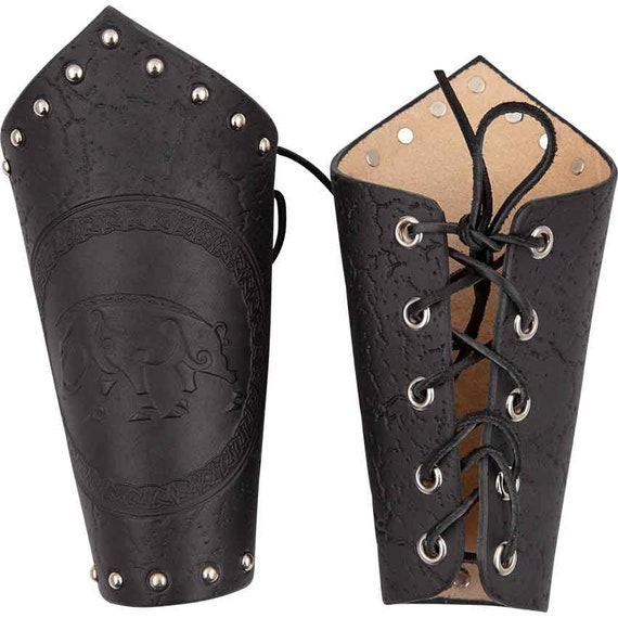 Celtic Boar Leather Arm Bracers Medieval Leather Bracers Leather Vambraces  DK6097 -  Denmark