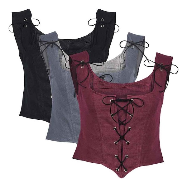 Katoenen renaissance lijfje, renaissance lijfje, piraat wench lijfje, middeleeuws meisjeslijfje, renaissance lijfje, middeleeuwse vrouwen kleding