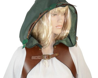 Woodland Bolero Jacket with Hood - Women's Fantasy Leather Armor - #DK7012