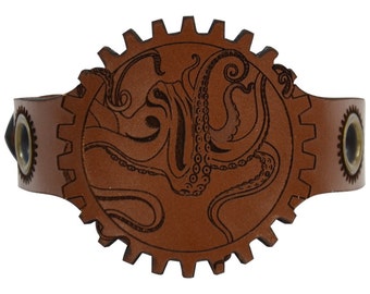 Steampunk Octopus Wrist Cuff - Steampunk Bracelet - #DK6080
