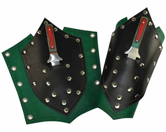 Shield Arm Bracers with Daggers - Leather Vambraces - #DK6056