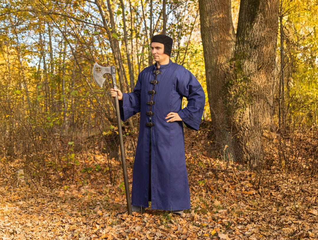 Magive Robe Oberon Medieval Robe, Wizard Robe, Cotton Canvas Mage Robe, Sorcerer ...