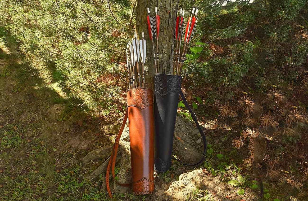 Elven Swirl Leather Quiver - Hunting Quiver, Leather Back Quiver ...