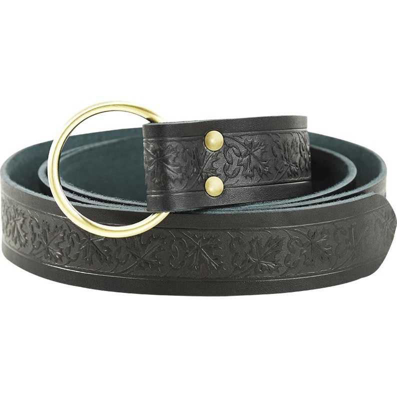 Woodland Embossed Ring Belt Leather Belt Ring Belt | Etsy