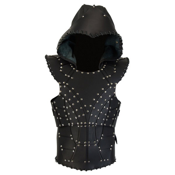 Dark Rogue Leather Armour with Hood - Fantasy Leather Armor - #DK5009