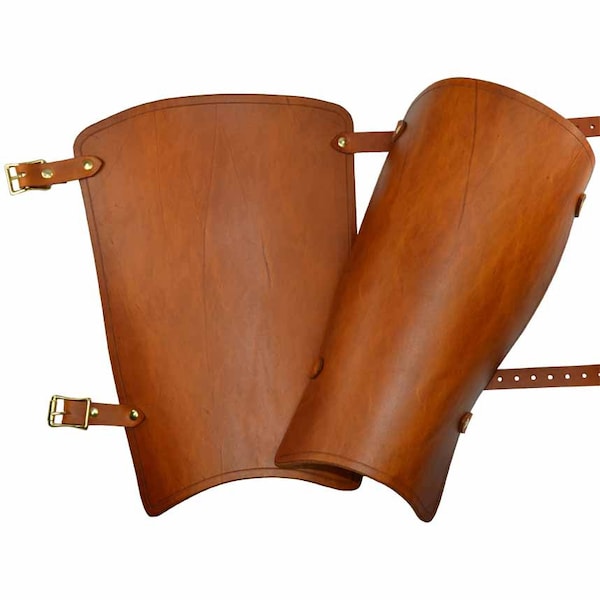 Simple Leather Greaves - Medieval Leg Armour - #DK5205