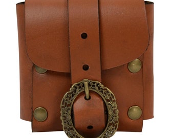 Small Nobles Leather Belt Pouch for SCA, LARP, Cosplay, Medieval Reenactment - #DK7111