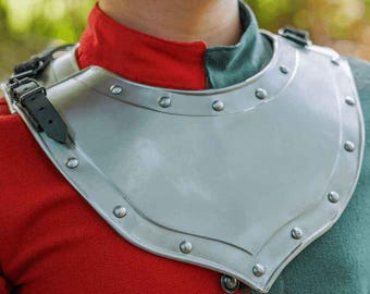 Small Steel Balthasar Gorget, Medieval Neck Armour, Steel Armour, Medieval Steel Armour, Reenactment Armour, LARP Armour - #MY100052
