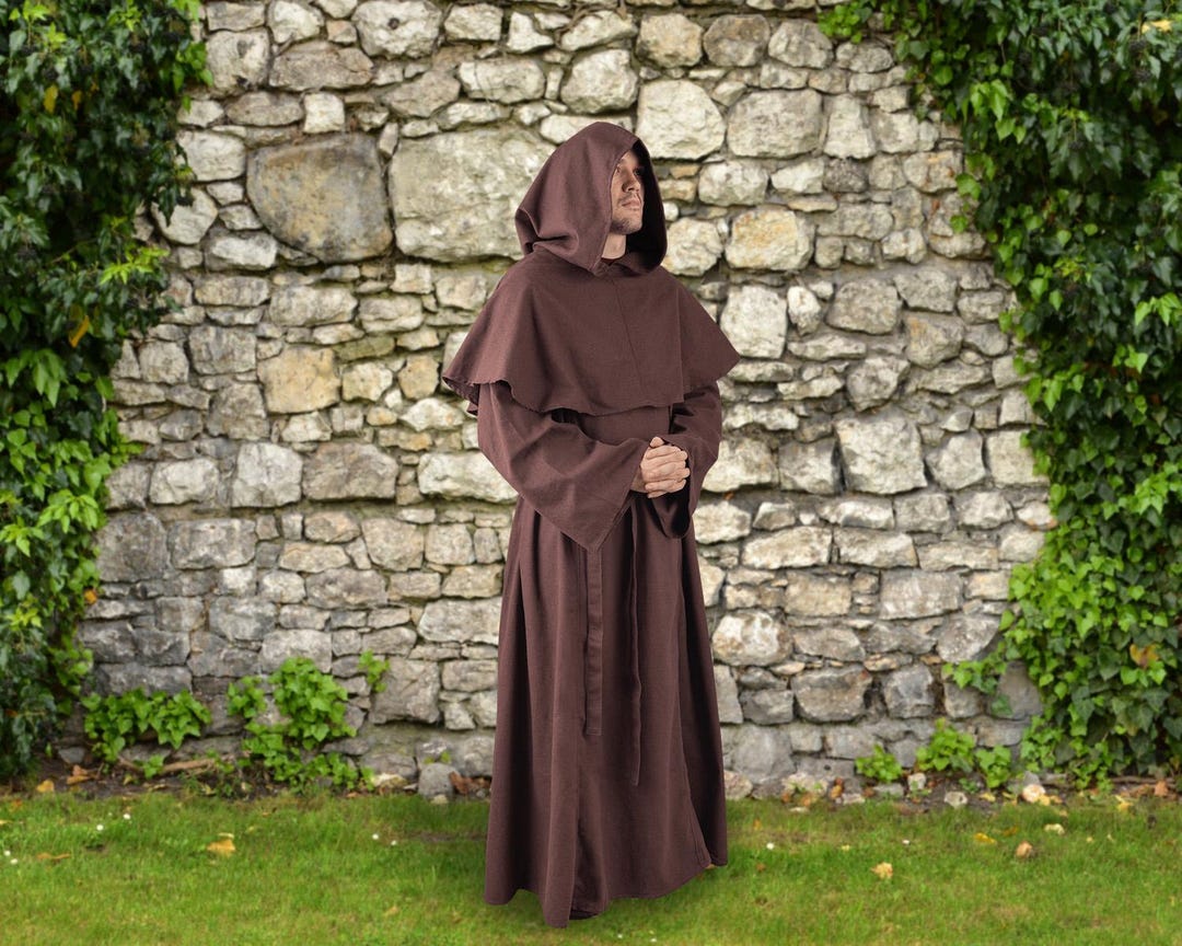 Adson Monk’s Robe, Medieval Monk Robe, Hooded Monk Robe With Belt ...