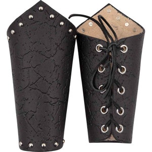 Ancient Warrior Leather Bracers Medieval Leather Bracers Leather Vambraces DK6096 image 3