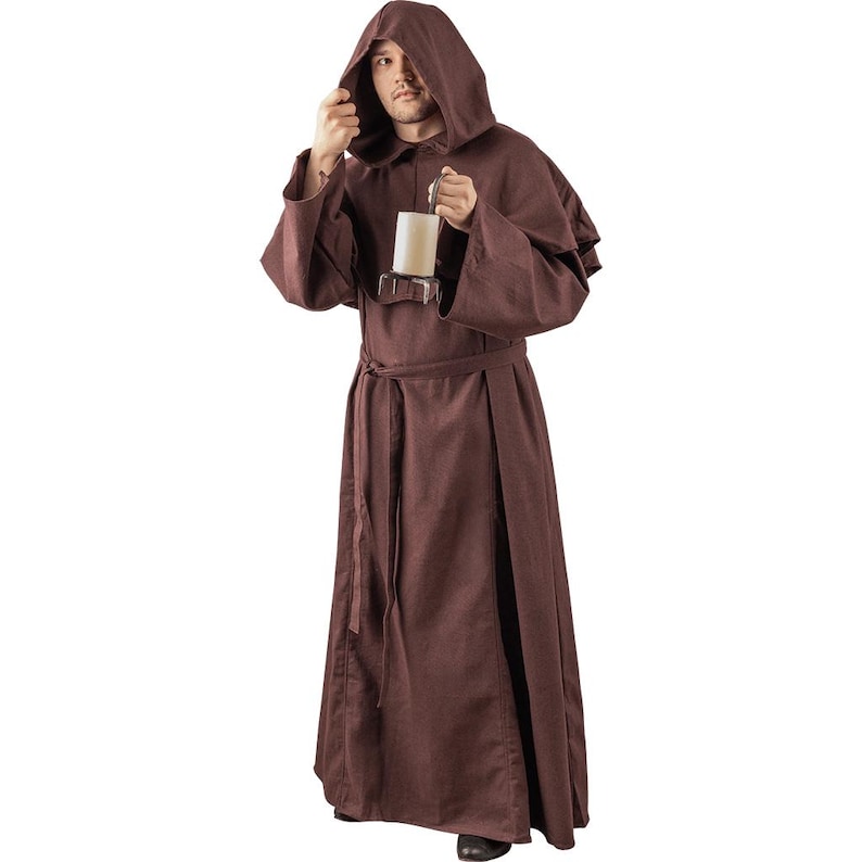Adson Monk’s Robe, Medieval Monk Robe, Hooded Monk Robe With Belt ...