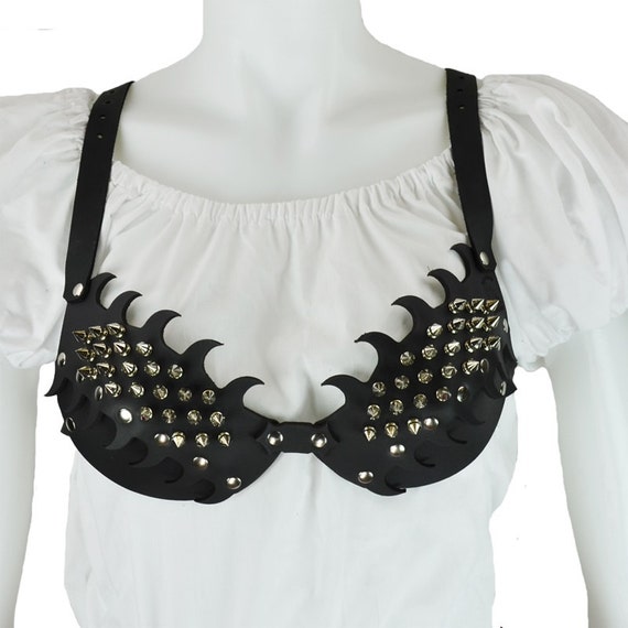 Spiked Leather Bra DK7051 -  Canada