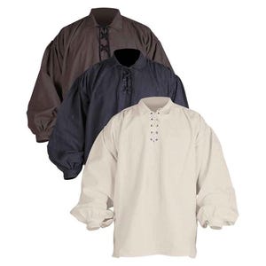 Jonathan Shirt, Medieval Shirt, Renaissance Shirt, Cotton Reenactment Shirt, Pirate Shirt, Ranger Shirt, Ren Fair Clothing