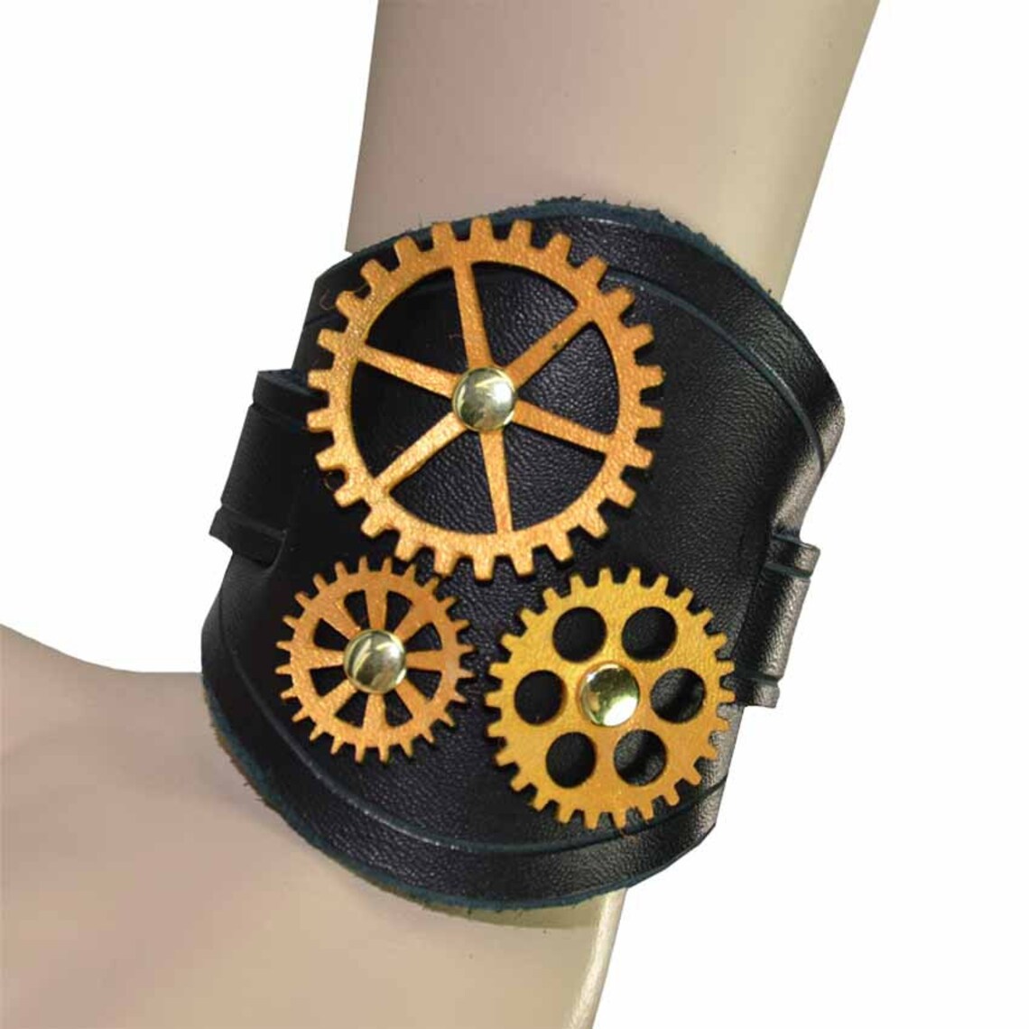 All Geared up Steampunk Wrist Cuffs Leather Wrist Cuffs Etsy