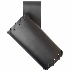 May include: Black leather quiver with a stitched design and a belt loop.