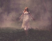 Walking Through Fog in Forrest Fine Art Photo Print