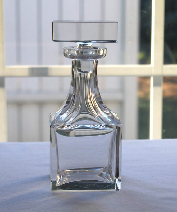 Cut Glass Square Base Cologne Bottle