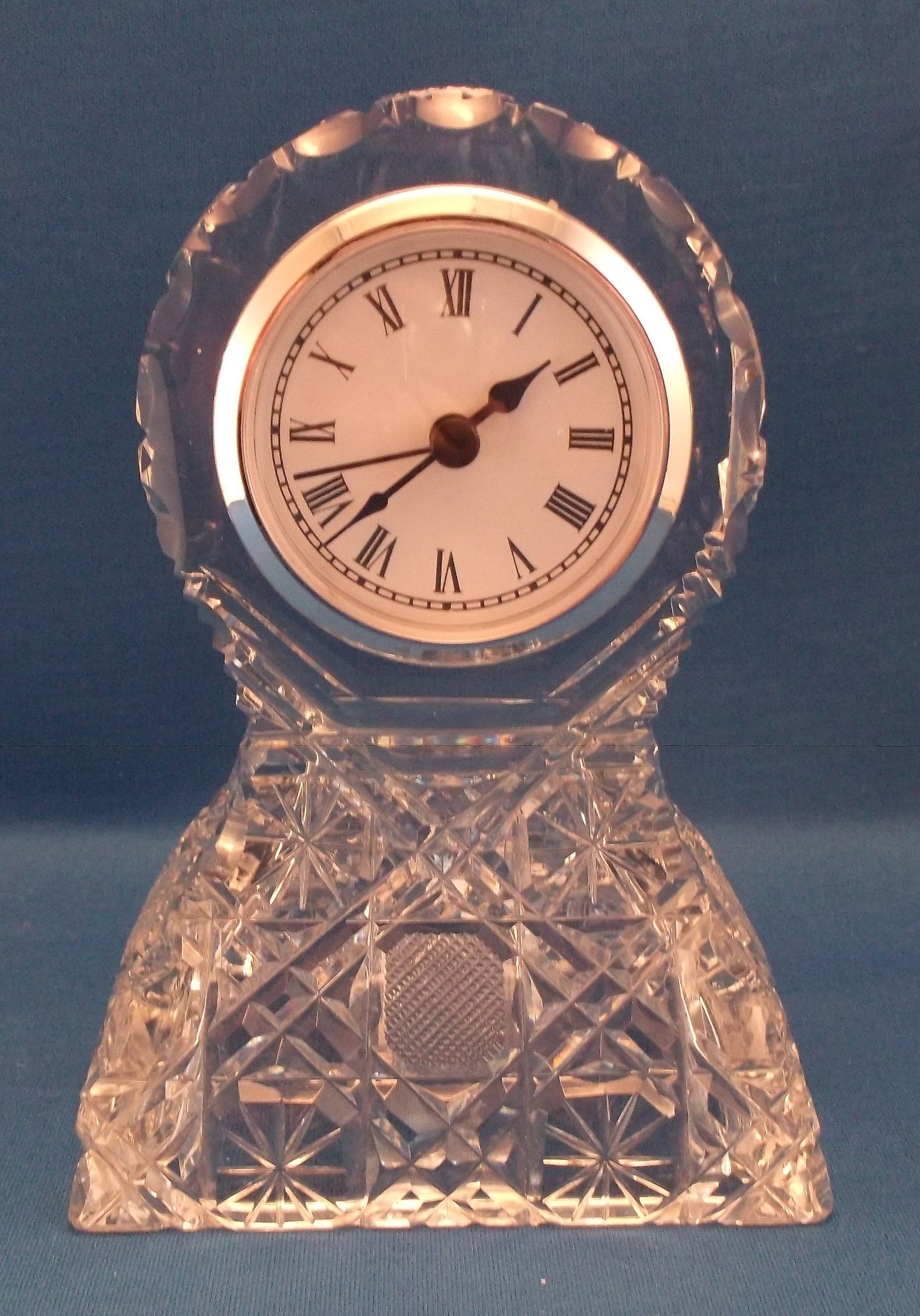 American Brilliant Cut Glass Clock | Etsy