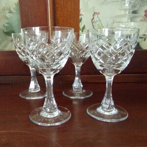 4 Cut Glass Sherry Glasses