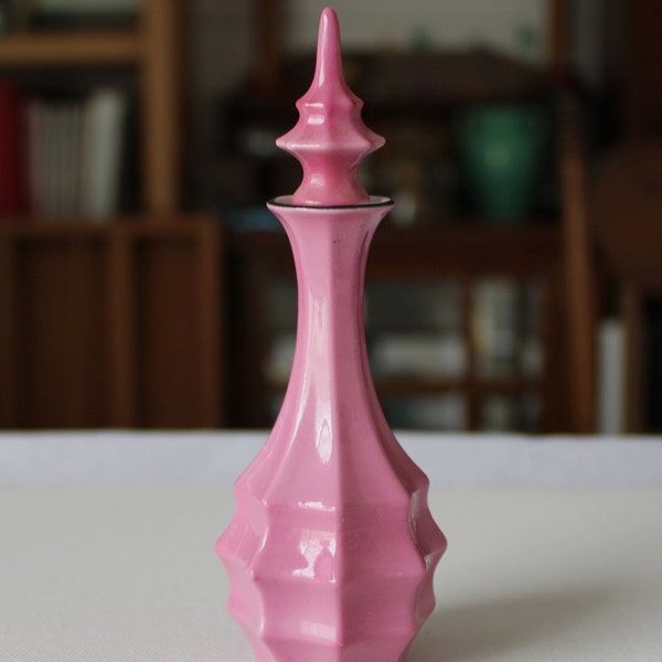 Pink and White Porcelain Perfume Bottle Made in Bavaria