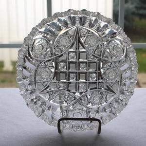 American Brilliant Cut Glass Glenda Pattern By Libbey Low Bowl