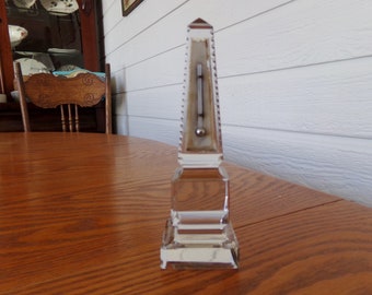 Pagoda Style Obelisk Thermometer Paperweight