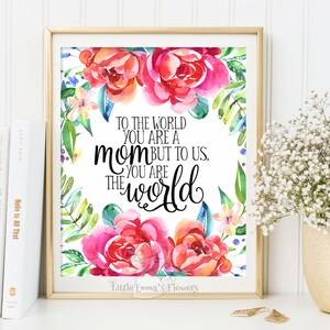 Regalo del día de la madre, impresión de arte de pared, decoración, regalo para mamá, cita imprimible del día de la madre, arte de pared para mamá, regalos, decoración tipográfica para el hogar 3-119