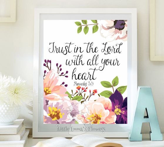 Scripture art Nursery decor Trust in the Lord print instant | Etsy