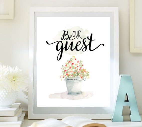 Items similar to Guest Room Decor Be our guest print wedding table sign ...