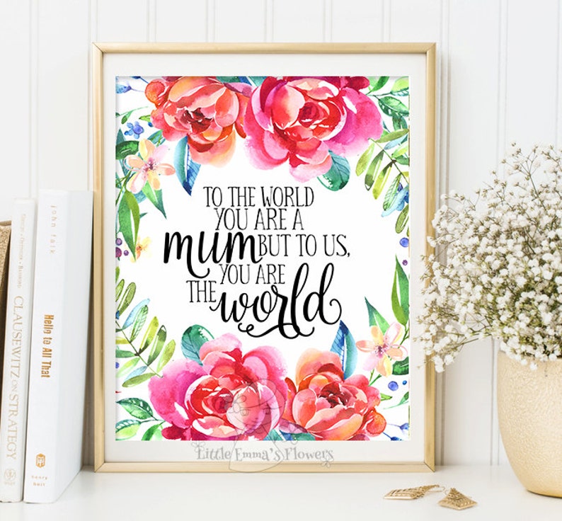 Mothers Day Gift Print Wall Art Decor Gift for Mom Printable Etsy