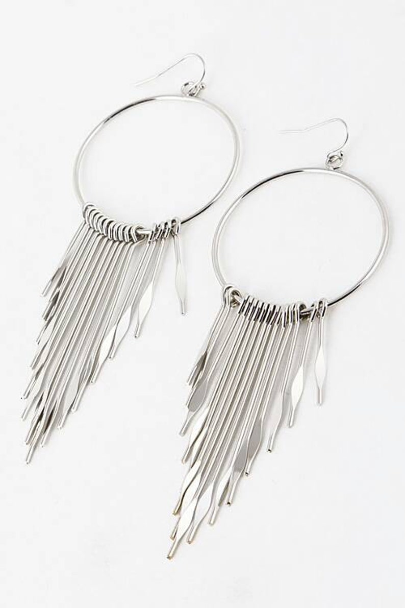 Dangle Drop Hoop Earrings fashion jewelry silver gold Etsy