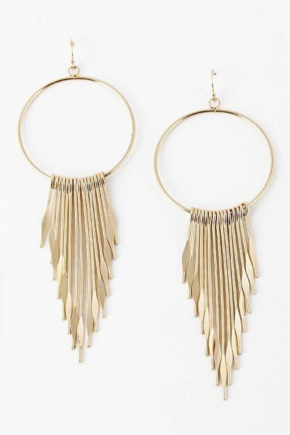 Dangle Drop Hoop Earrings fashion jewelry silver gold Etsy