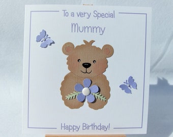 Handmade birthday card, personalised lilac birthday card, happy birthday Nana, Nan, Nanny, Nonna, Grandma, Grandmother, Mother, Mummy, Mum