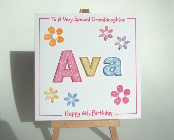 Personalized 3D Flower Birthday Card, Handmade Named Keepsake