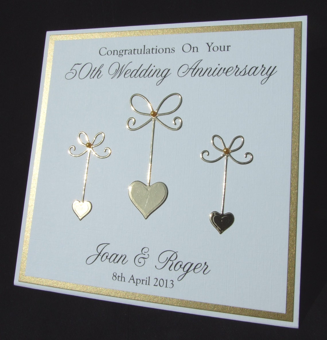 Golden Anniversary Card 50th Anniversary Card Wedding Etsy UK