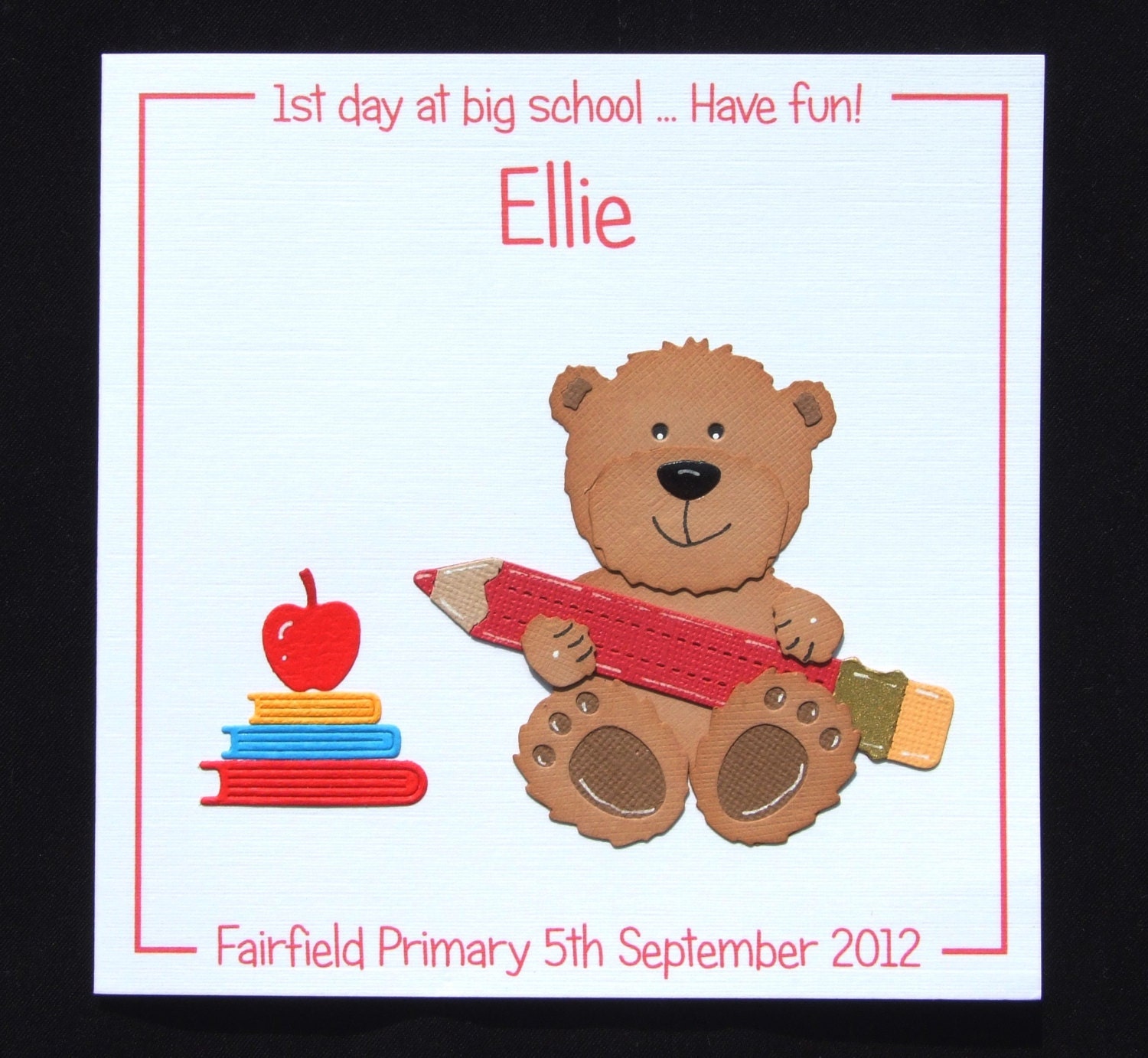 Personalised card first day at nursery card first day at Etsy