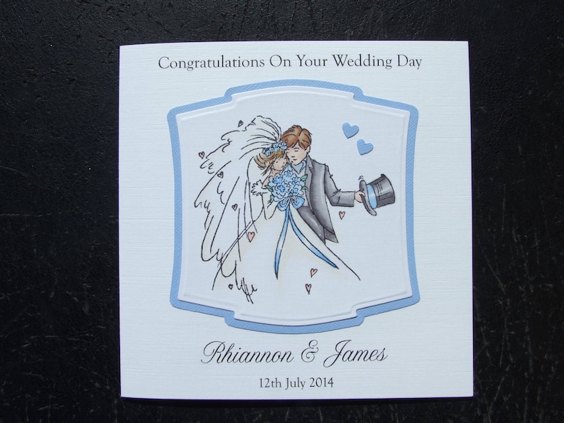 Handmade Personalised Wedding Card. Bride To Be on your wedding day