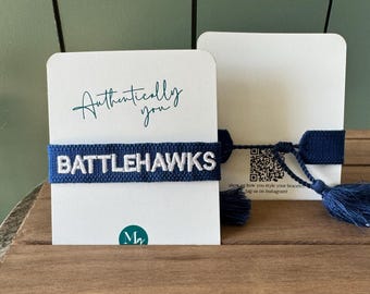 Pulsera de los St. Louis Battlehawks: Accesorio personalizado bordado para aficionados al fútbol americano de la XFL.