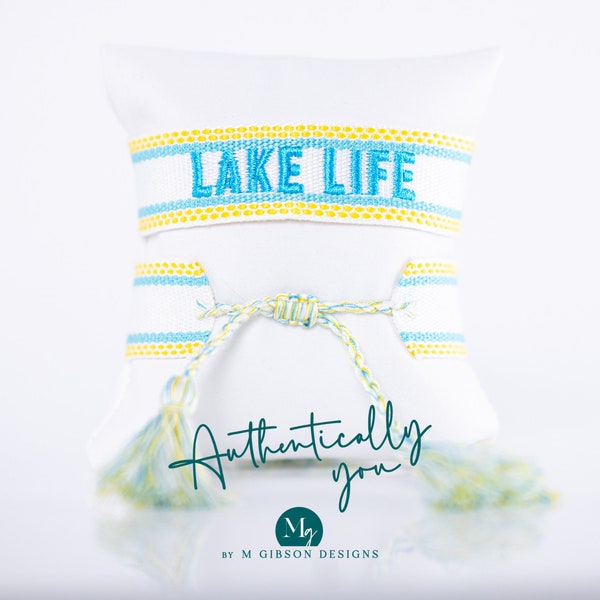 Lake Life Swimsuit Accessories & Embroidered Bracelet - Perfect Beach House Vacation Gift