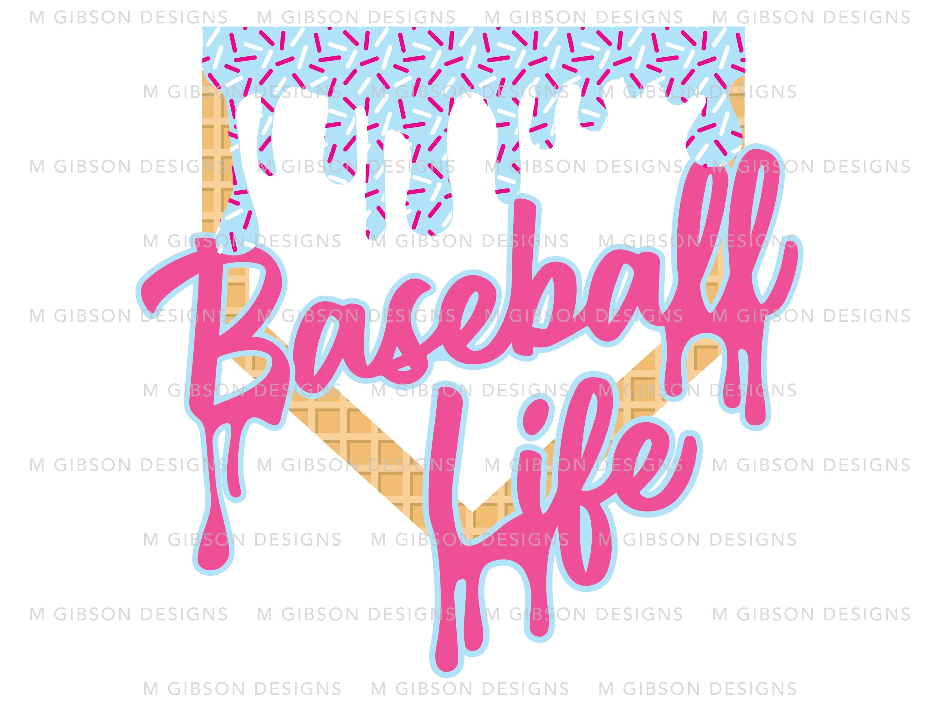 Baseball Life Shirt SVG | Baseball Drip | Ice Cream Cone | Baseball Player T-shirt | Neon Design | Baseball Lifestyle | Digital Download