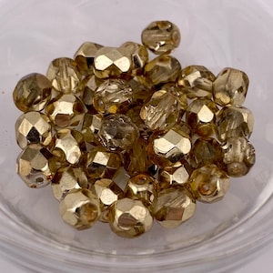 Metallic Pale Gold | Fire Polish Beads