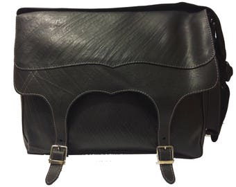 Recycled inner tube rubber bag ,Messenger bag Memo handmade from upcycled bike cars inner tubes